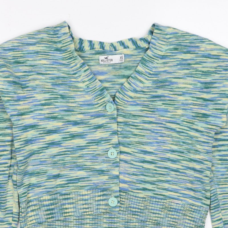Hollister Women’s Multicoloured XS V-Neck Button Knit Cardigan