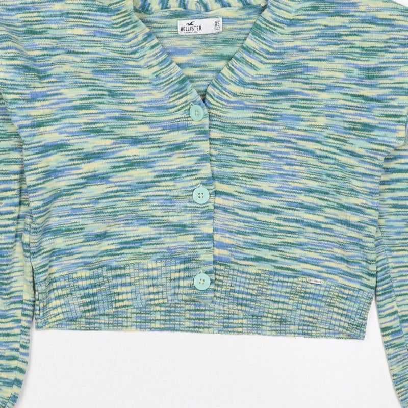 Hollister Women’s Multicoloured XS V-Neck Button Knit Cardigan