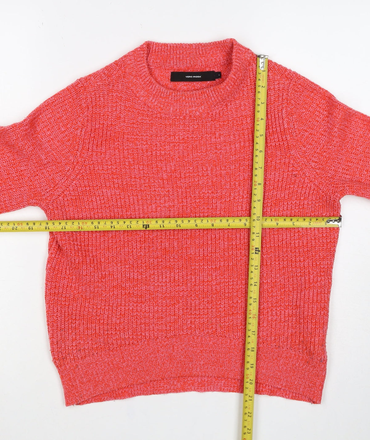 Vero Moda Women's Red S Crew Neck Knit Pullover Jumper