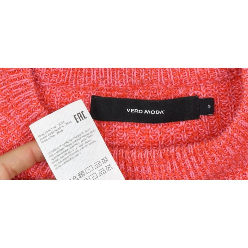 Vero Moda Women's Red S Crew Neck Knit Pullover Jumper