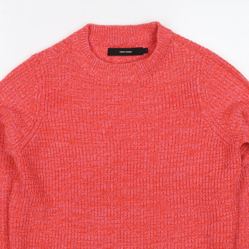 Vero Moda Women's Red S Crew Neck Knit Pullover Jumper
