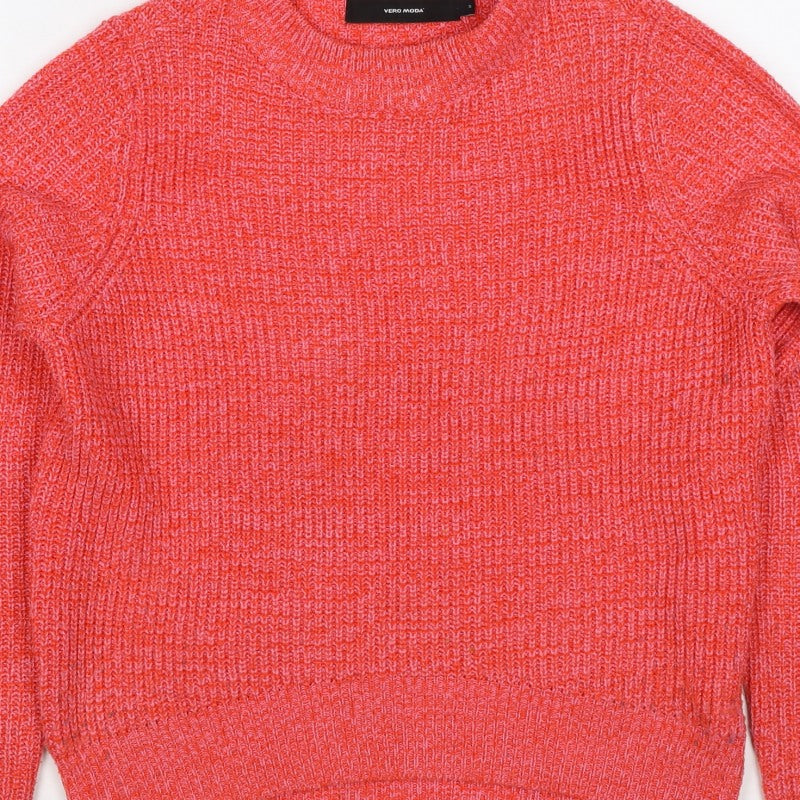 Vero Moda Women's Red S Crew Neck Knit Pullover Jumper
