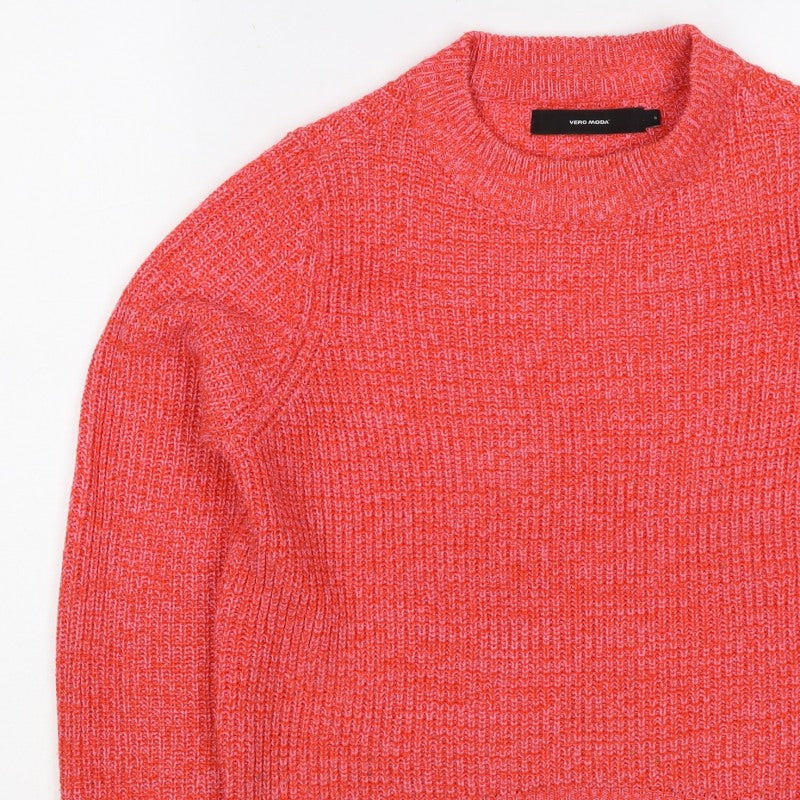 Vero Moda Women's Red S Crew Neck Knit Pullover Jumper