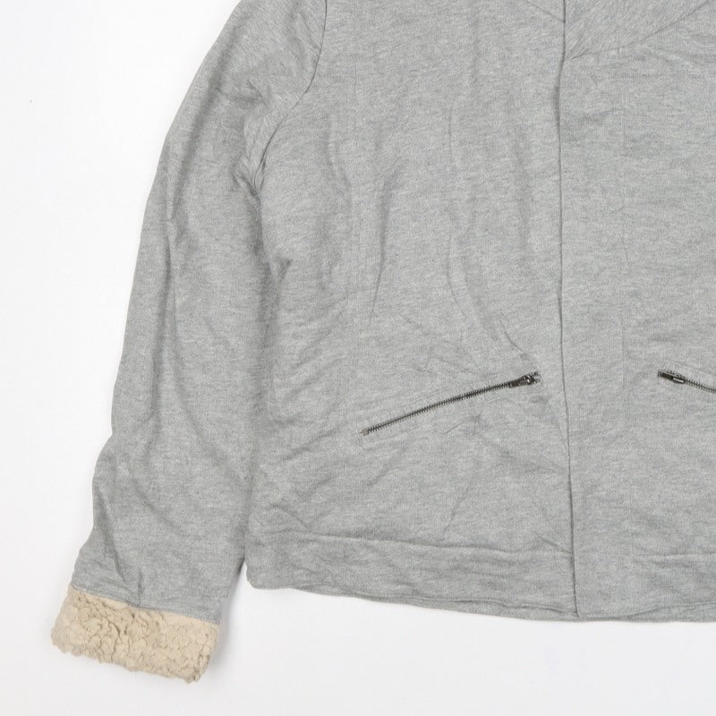 Next Women’s Grey Cotton Jersey Sherpa Lined Jacket UK 20