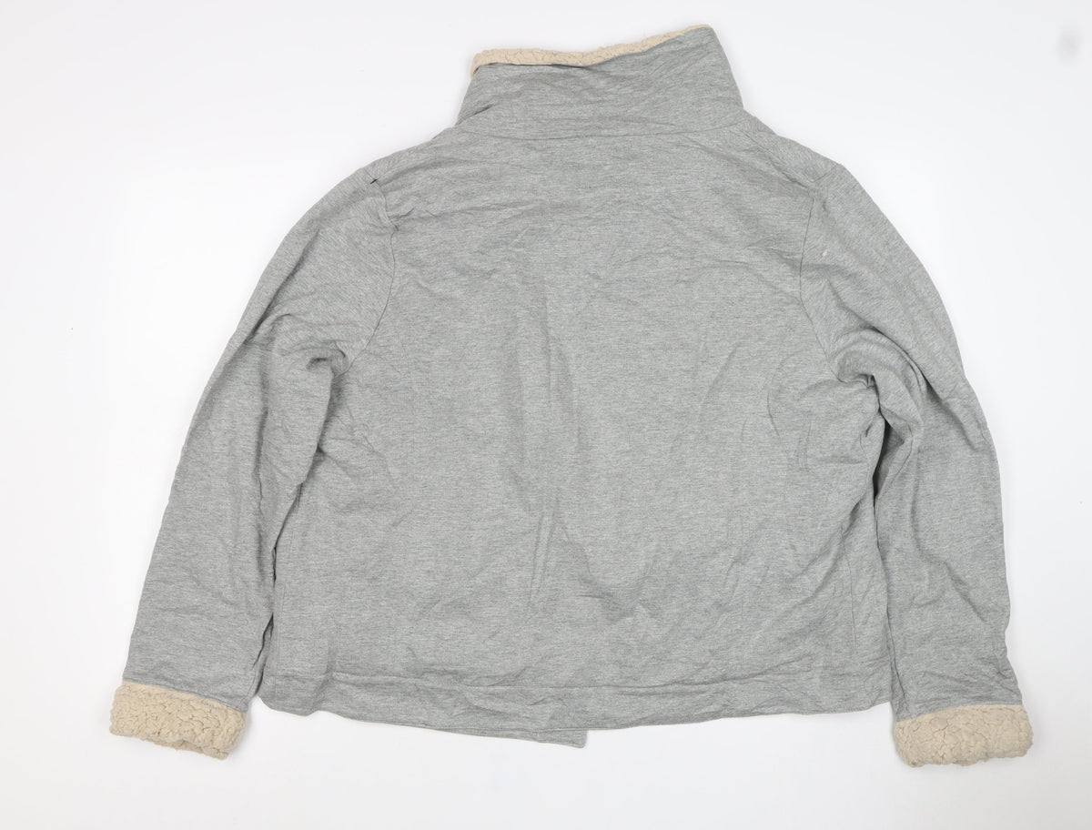 Next Women’s Grey Cotton Jersey Sherpa Lined Jacket UK 20