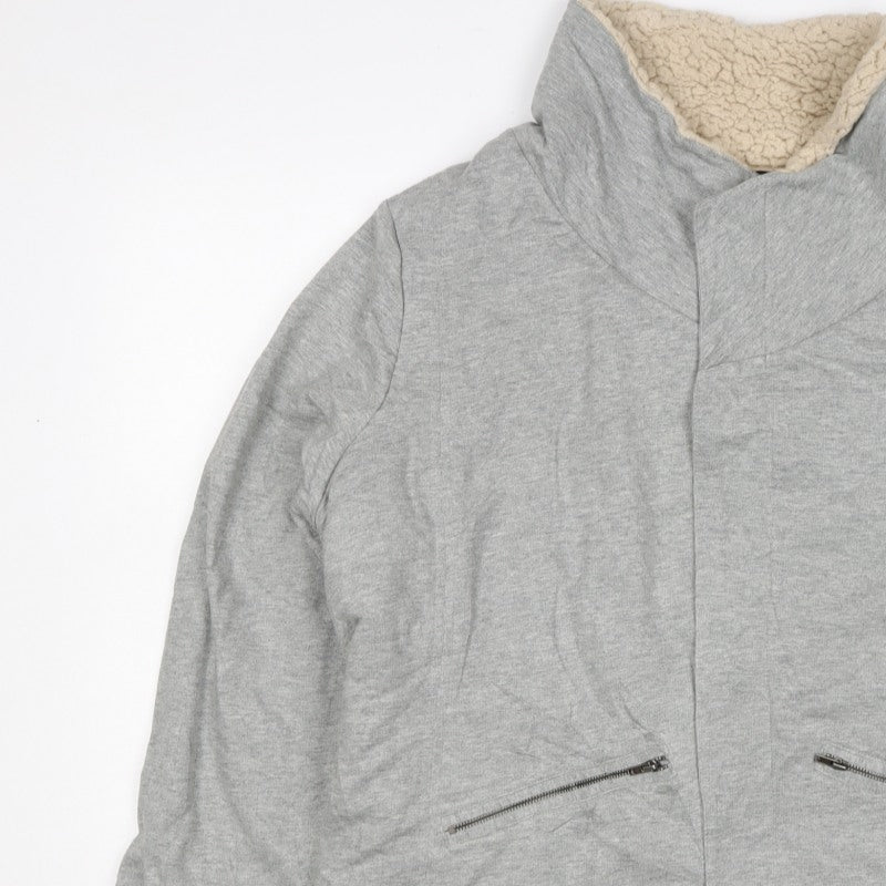 Next Women’s Grey Cotton Jersey Sherpa Lined Jacket UK 20