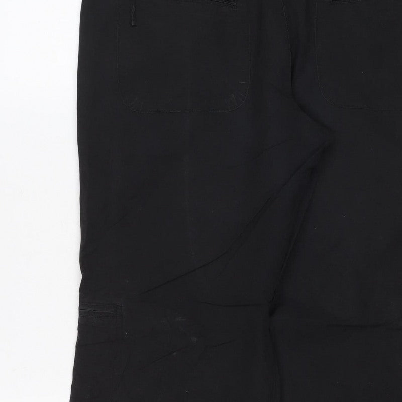 Dorothy Perkins Women Black UK 12 Cotton Cargo Trousers Pockets