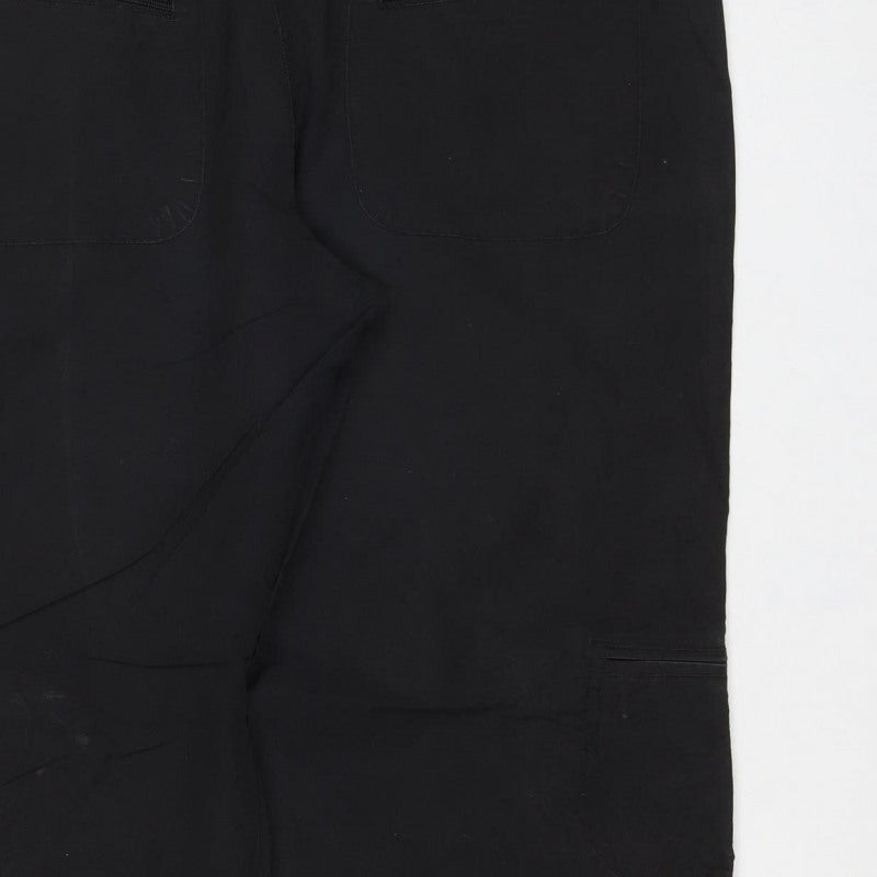 Dorothy Perkins Women Black UK 12 Cotton Cargo Trousers Pockets