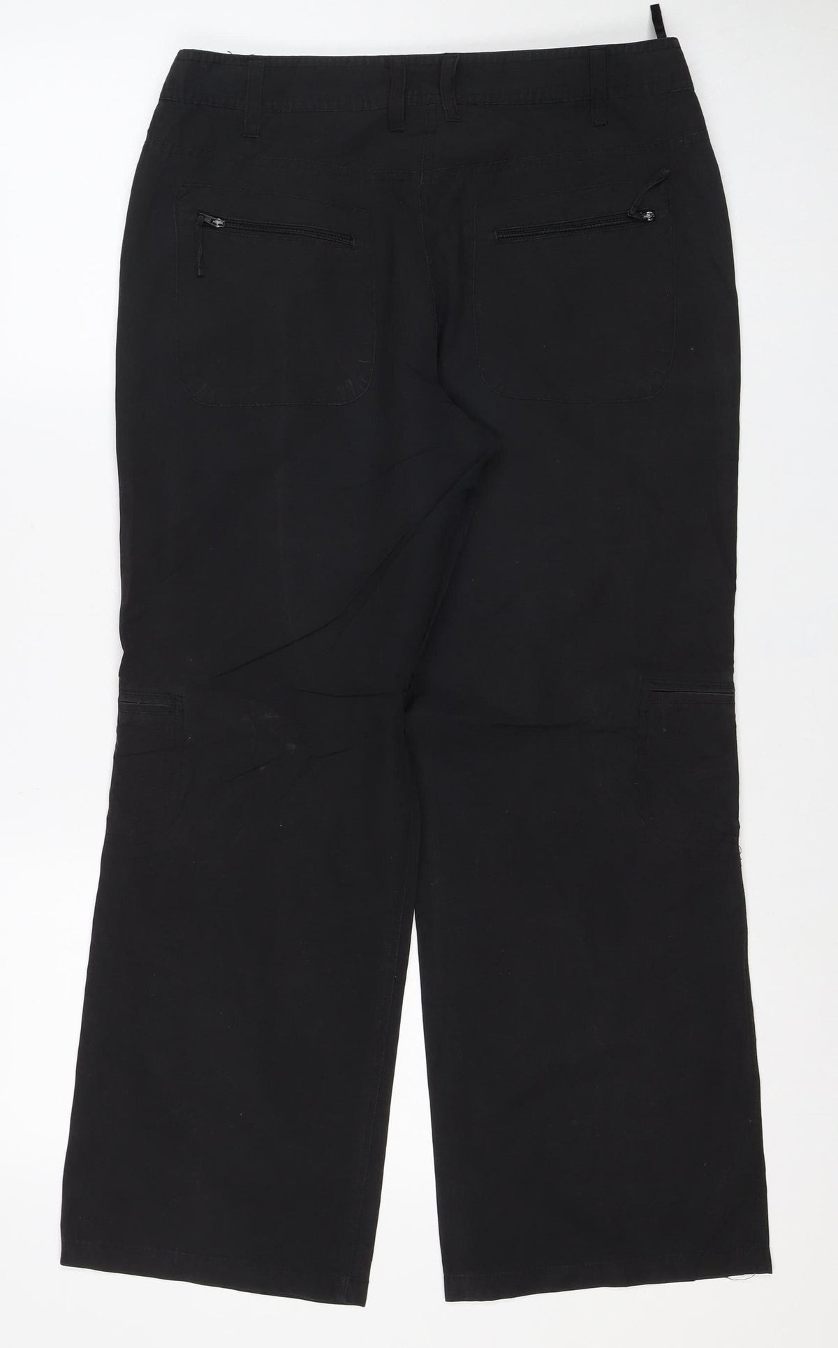 Dorothy Perkins Women Black UK 12 Cotton Cargo Trousers Pockets