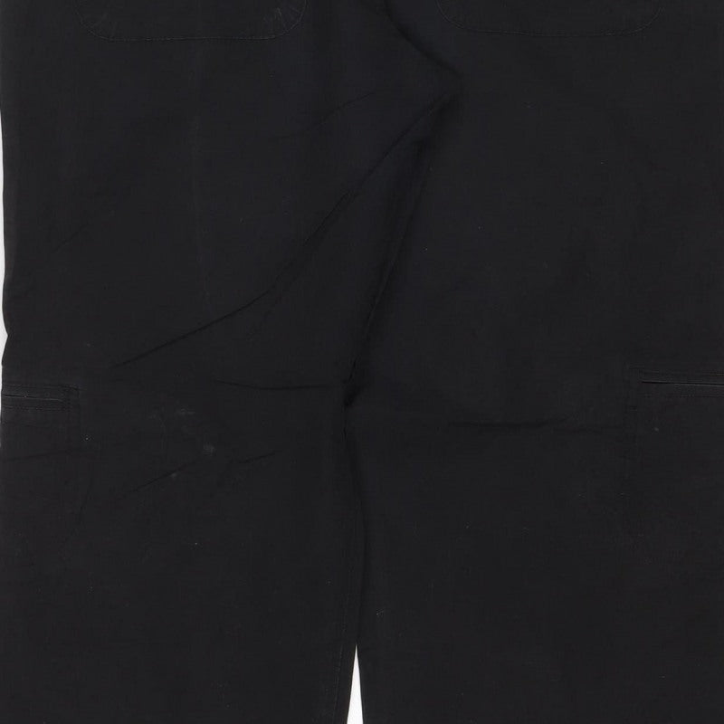 Dorothy Perkins Women Black UK 12 Cotton Cargo Trousers Pockets