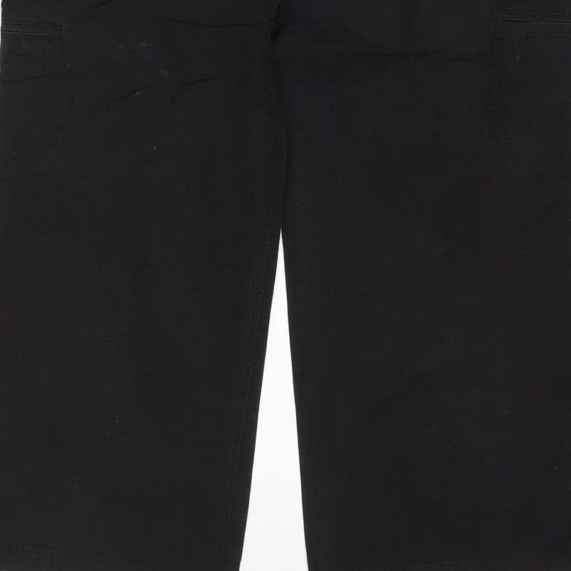 Dorothy Perkins Women Black UK 12 Cotton Cargo Trousers Pockets
