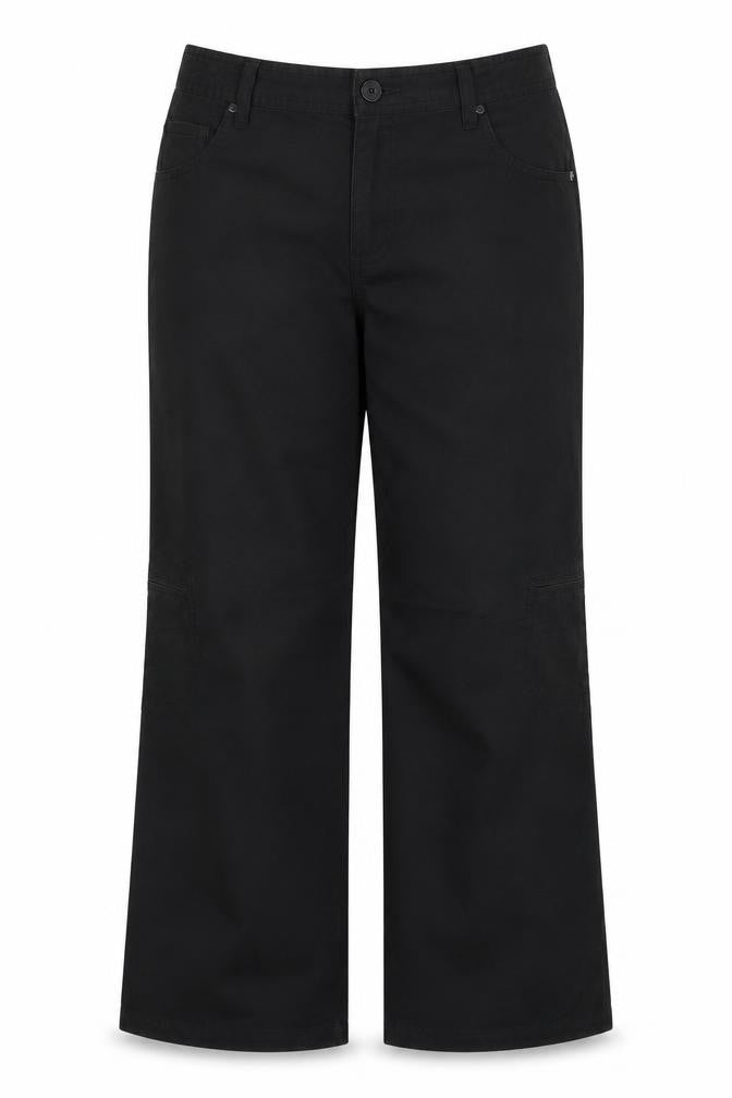 Dorothy Perkins Women Black UK 12 Cotton Cargo Trousers Pockets