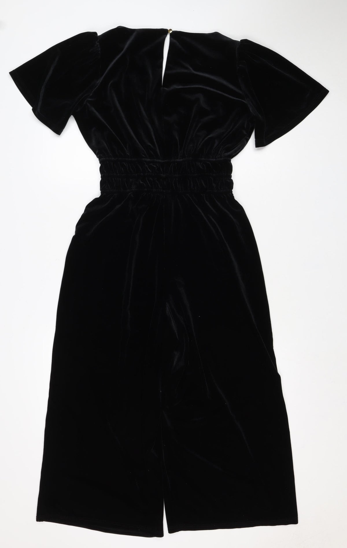 Editors Cut Women’s Black Velvet Wide-Leg Jumpsuit UK 10 Long Sleeve