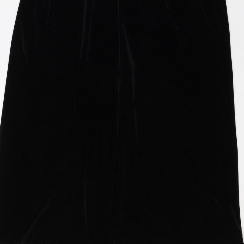 Editors Cut Women’s Black Velvet Wide-Leg Jumpsuit UK 10 Long Sleeve