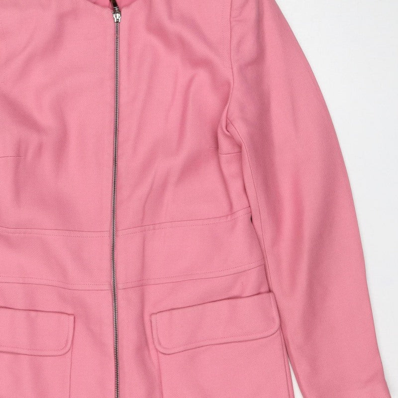 M&S Women's Pink UK 10 Basic Zip Jacket Lined Utility Pockets
