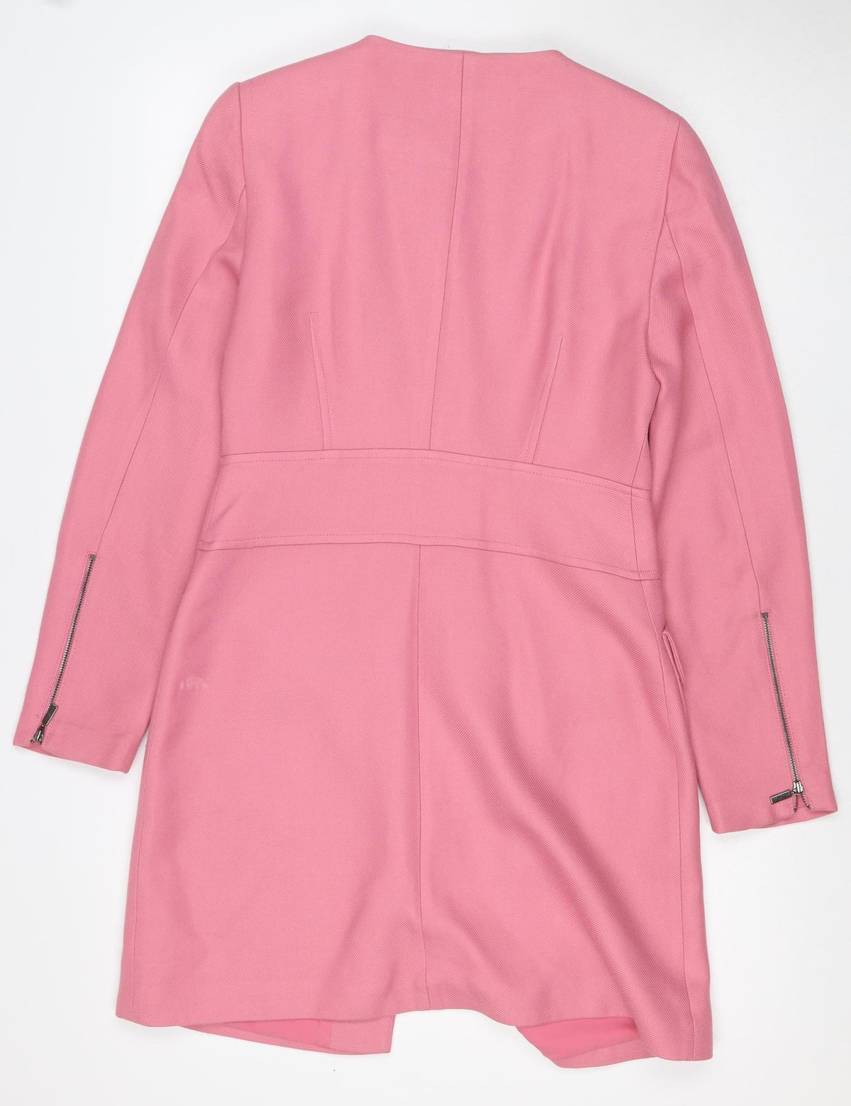 M&S Women's Pink UK 10 Basic Zip Jacket Lined Utility Pockets