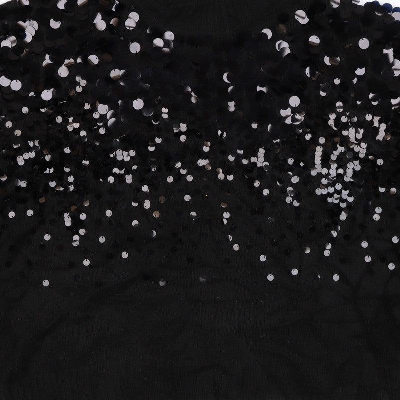 Peacocks Women Black L Sequin Crew Neck Long Sleeve Knit Jumper