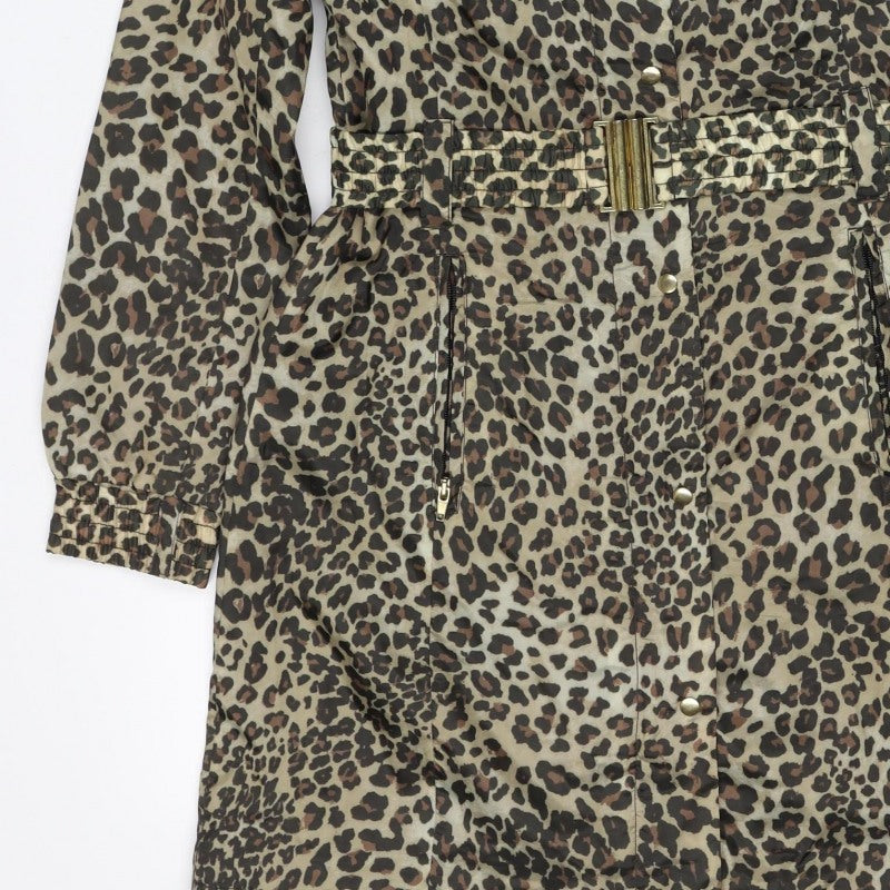 Black Rivet Women’s Leopard Print Belted Trench Jacket Size S