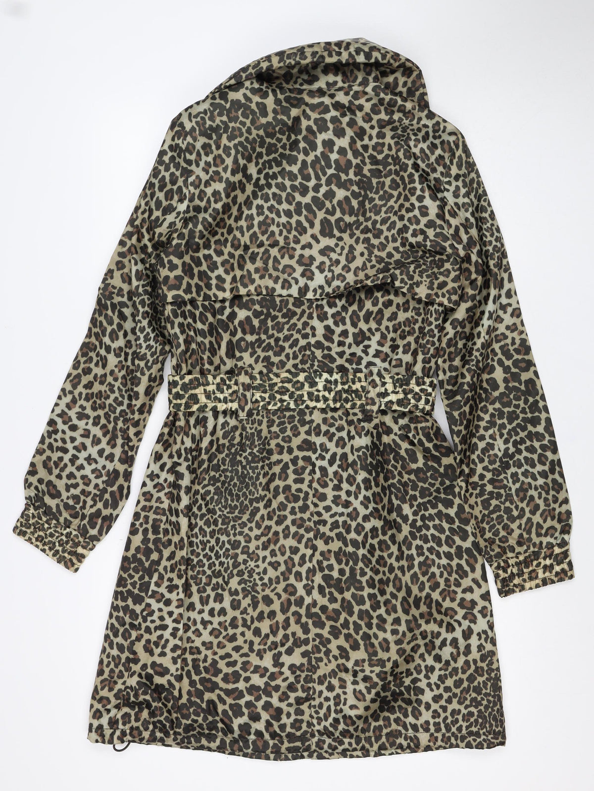 Black Rivet Women’s Leopard Print Belted Trench Jacket Size S