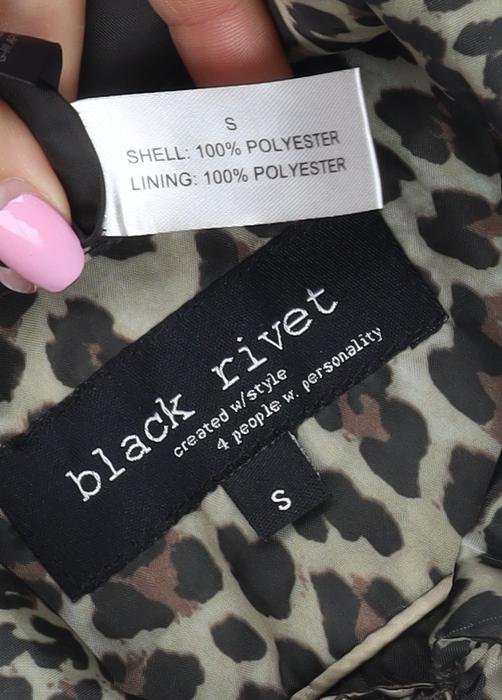 Black Rivet Women’s Leopard Print Belted Trench Jacket Size S