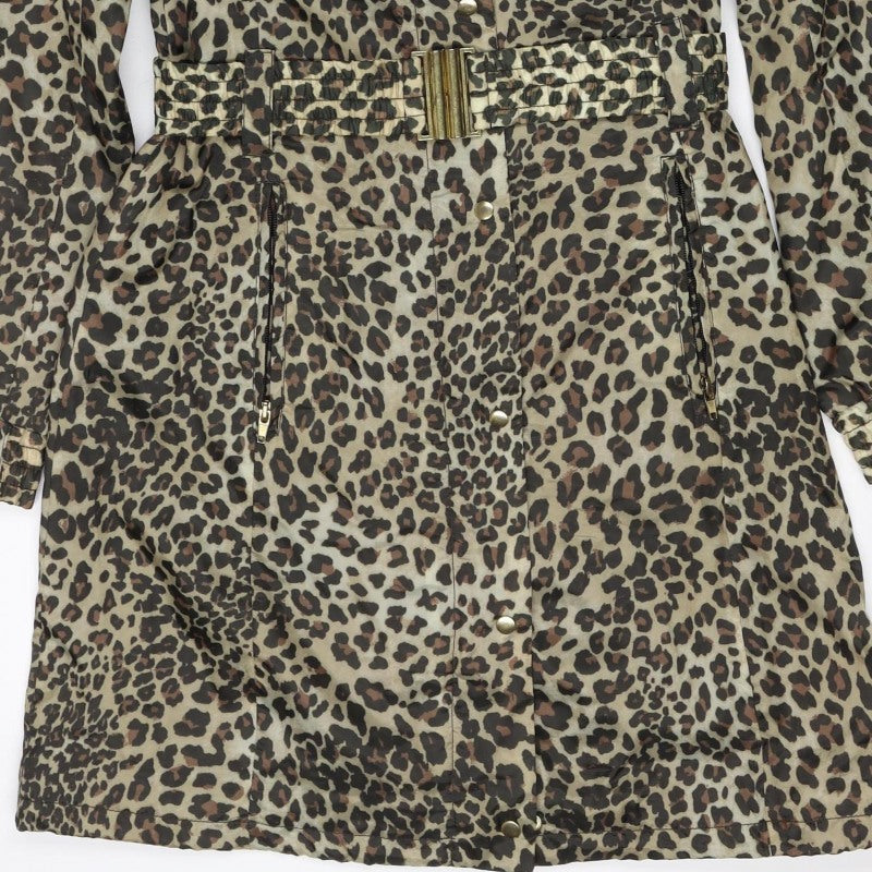 Black Rivet Women’s Leopard Print Belted Trench Jacket Size S