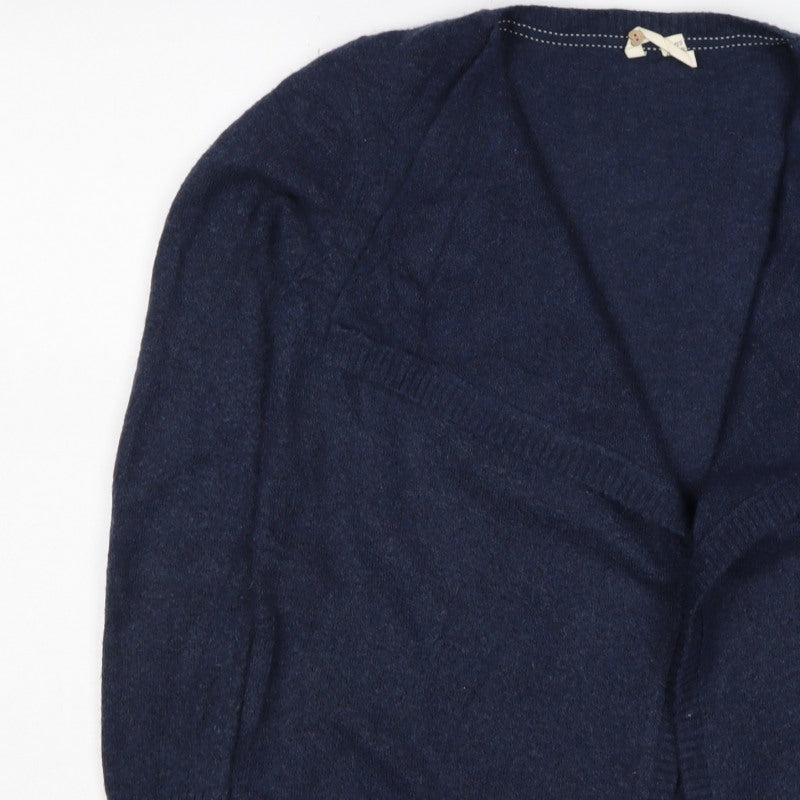 White Stuff Women’s Blue UK 10 Open Wrap Cardigan Wool Alpaca