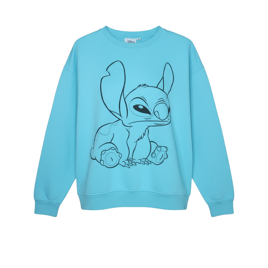 Disney Women's Blue Stitch Pullover Sweatshirt Size M