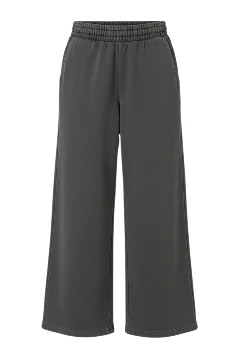 Weekday Women’s Grey Wide-Leg Sweatpants XS Elastic Waist Fleece