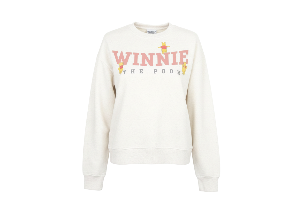 Disney Women Beige Winnie The Pooh Sweatshirt Size 8 Regular Fit