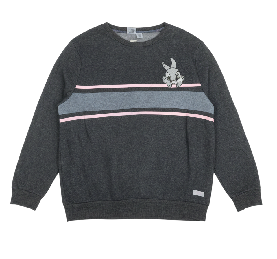 Disney Women’s Grey Thumper Embroidered Pullover Sweatshirt M