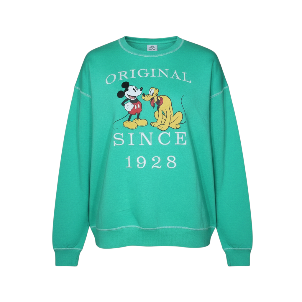Disney 100 Primark Women's Green Mickey Pluto Sweatshirt L