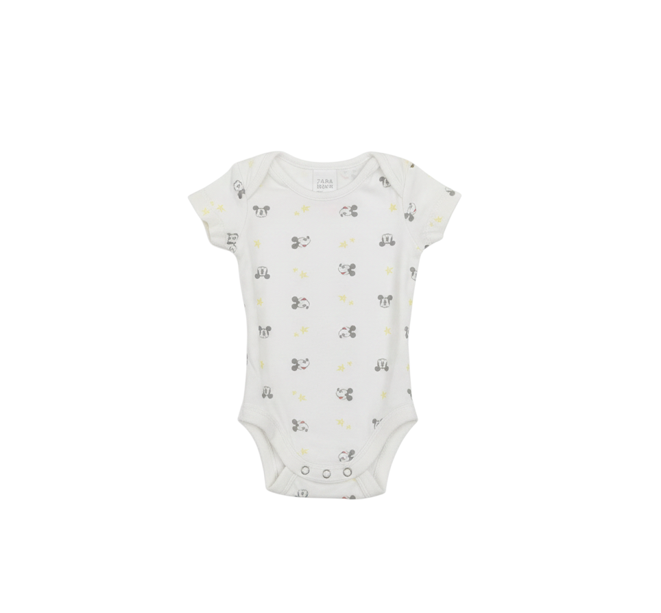 Zara Baby Baby White   Babygrow One-Piece Size 0-3 Months  - Mickey mouse