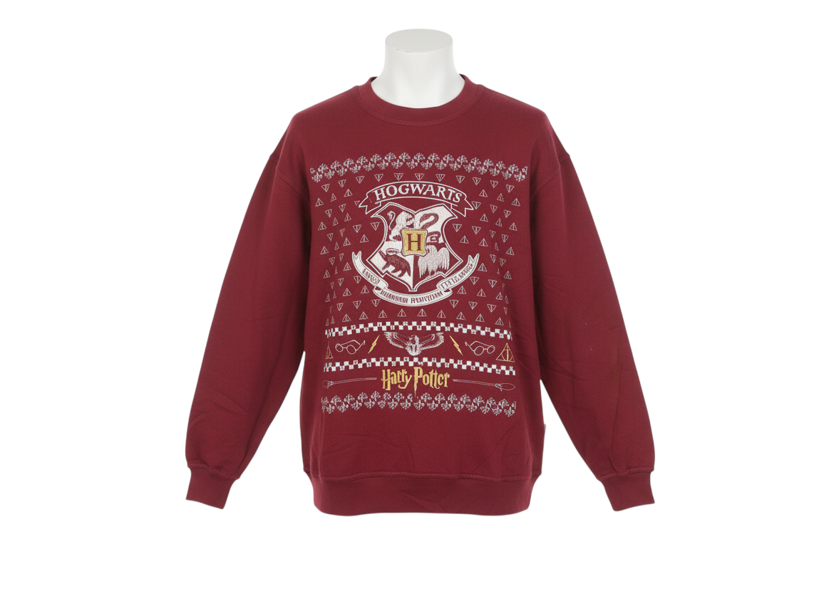 Harry Potter Men’s Red Hogwarts Pullover Sweatshirt Size S
