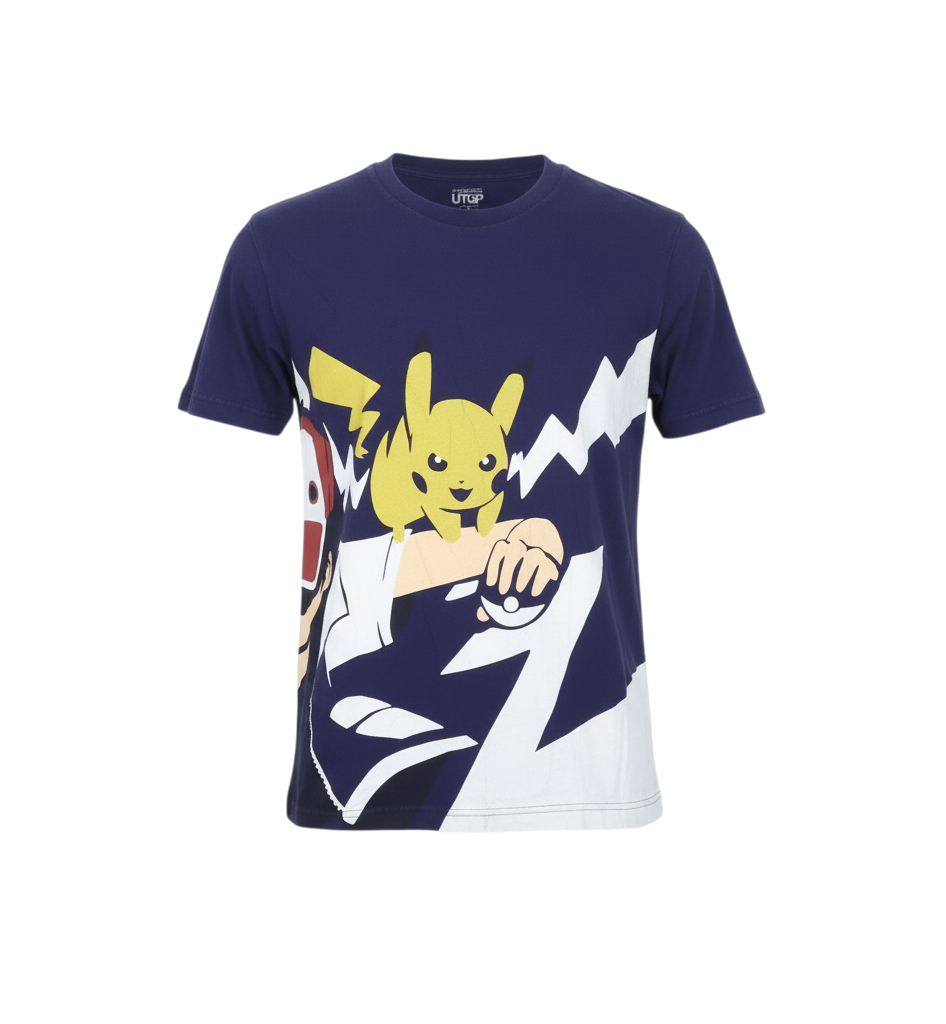 UTGP Pokémon Boys Navy Blue XS Graphic Print T-Shirt Pikachu Design