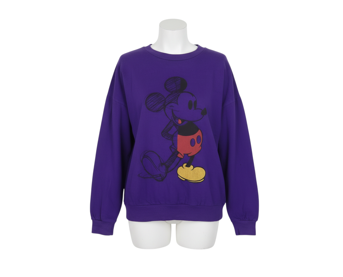 Disney George Women's Purple Mickey Sweatshirt Size 12-14 Cotton