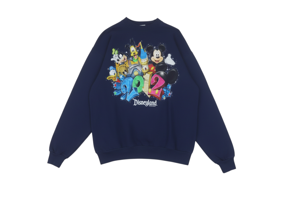 Hanes Disneyland Resort Navy Graphic Sweatshirt Women M 2012 Disney Print