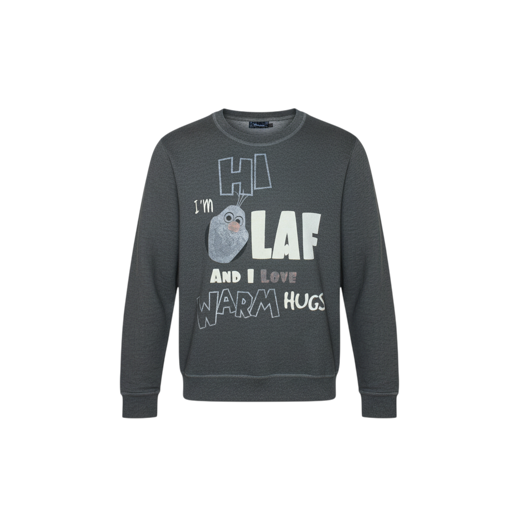 Disneyland Paris Boys Grey Olaf Sweatshirt Medium Graphic Print Pullover