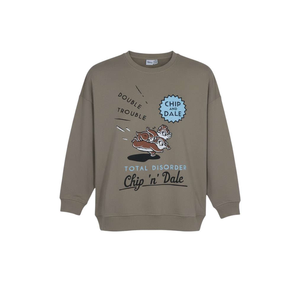 Disney Women’s Brown Chip 'n' Dale Graphic Pullover Sweatshirt XL