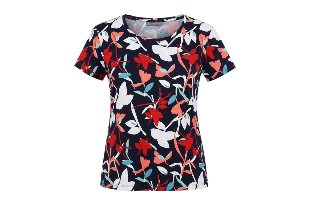 Marks and Spencer Women Multicoloured UK 8 Floral Jersey T-Shirt