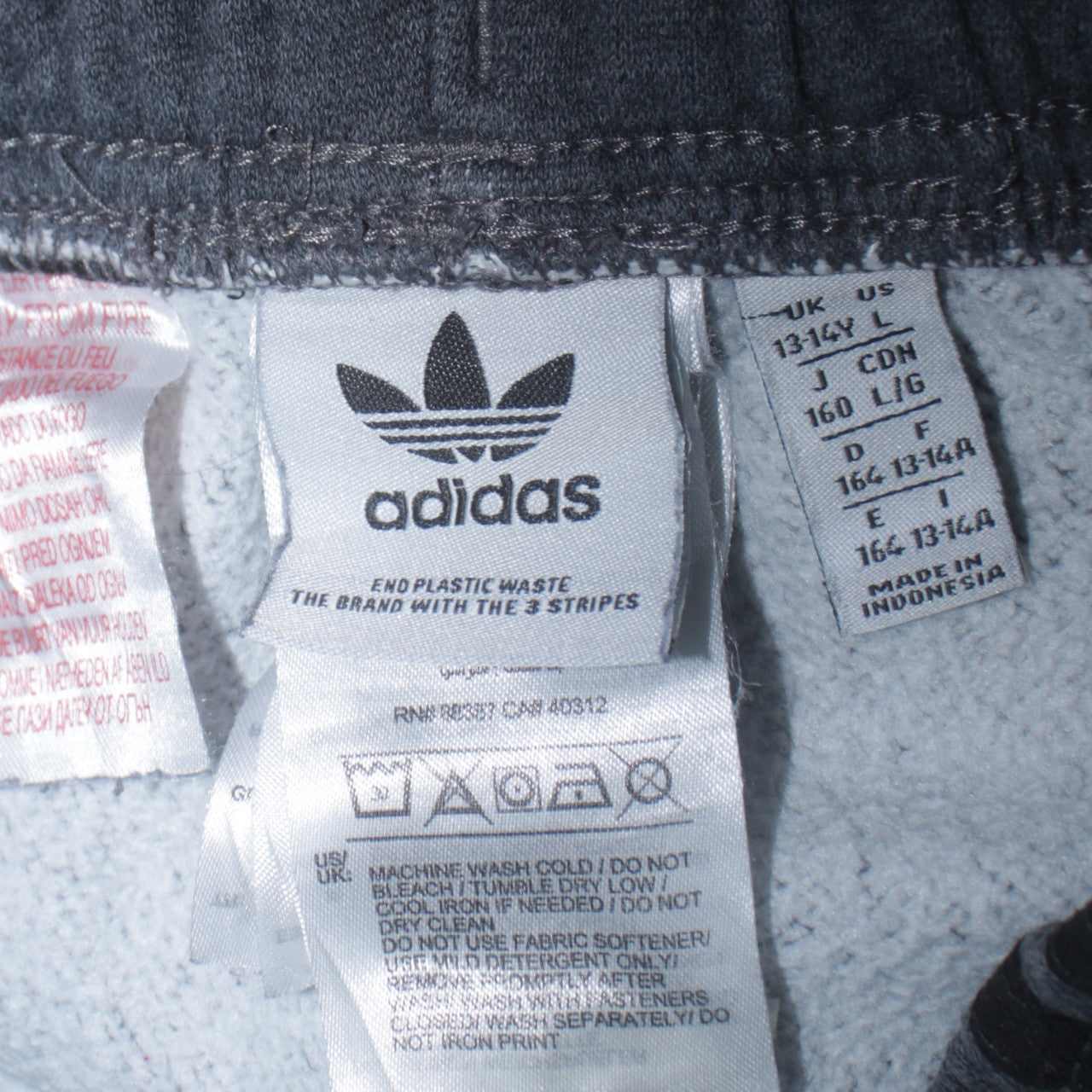 Adidas 90's 3 Stripes Casual Joggers / Sweatpants Large Grey TESTCLUB