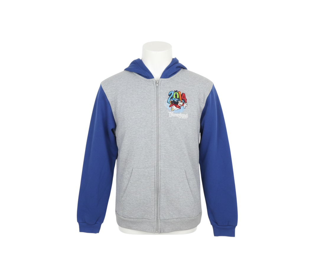 Disney Parks Girls Grey Blue Full Zip Hoodie 14 Years Mickey Mouse 2014