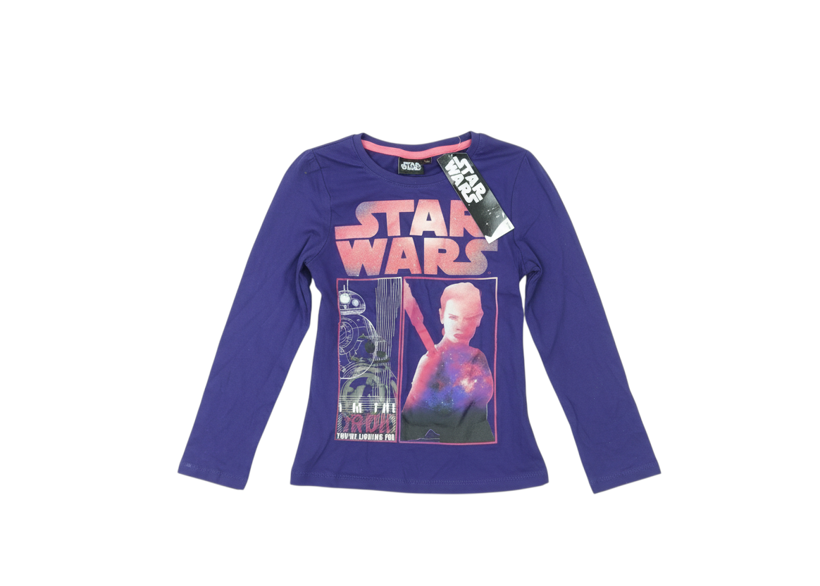 Star Wars Girls Purple   Top Pyjama Top Size 8 Years  - Star wars