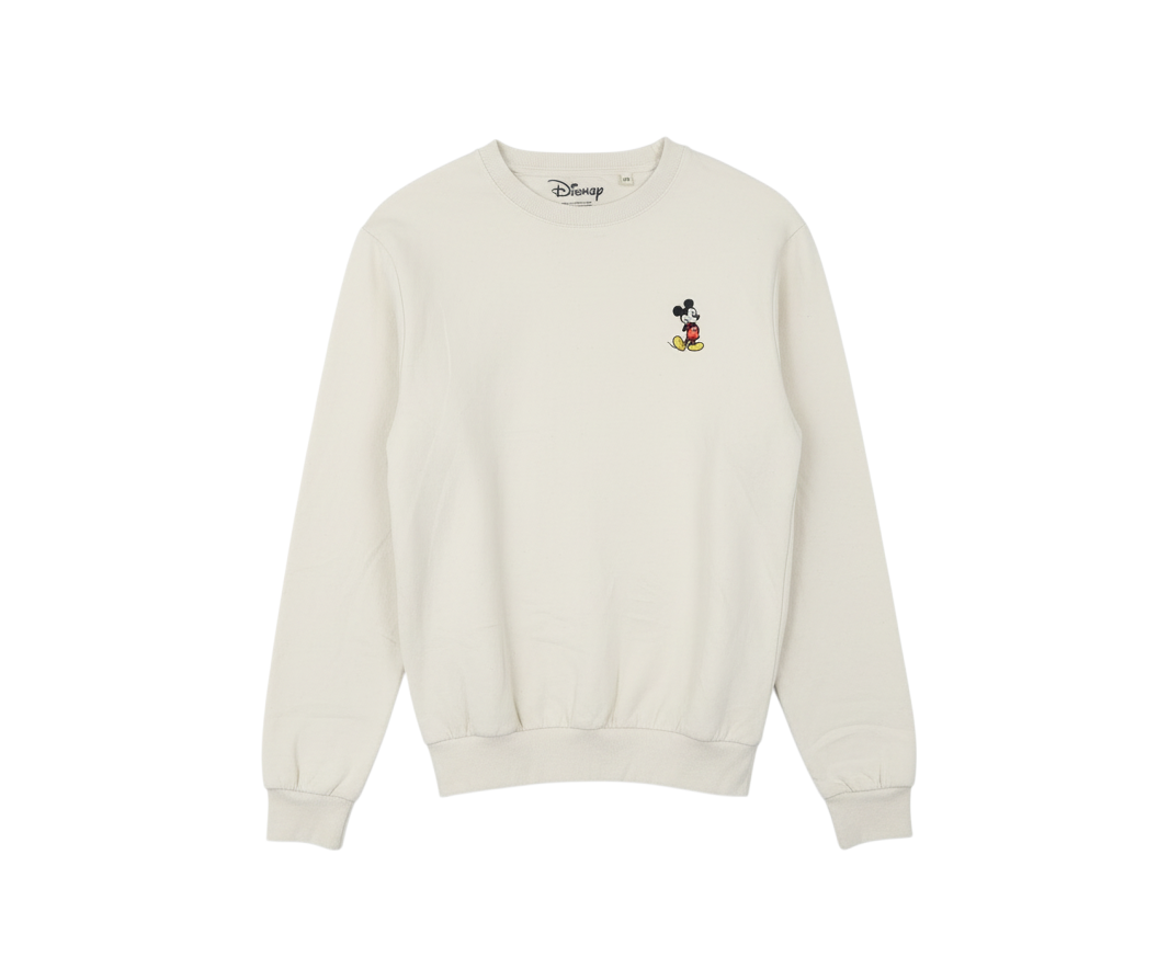 Disney Women Beige Mickey Mouse Pullover Sweatshirt Size 12 L