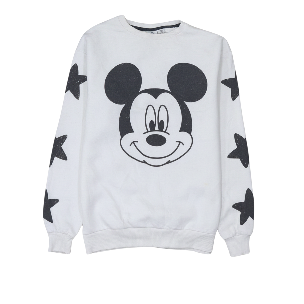 Disney Girls White Mickey Mouse Pullover Sweatshirt 12-13 Years