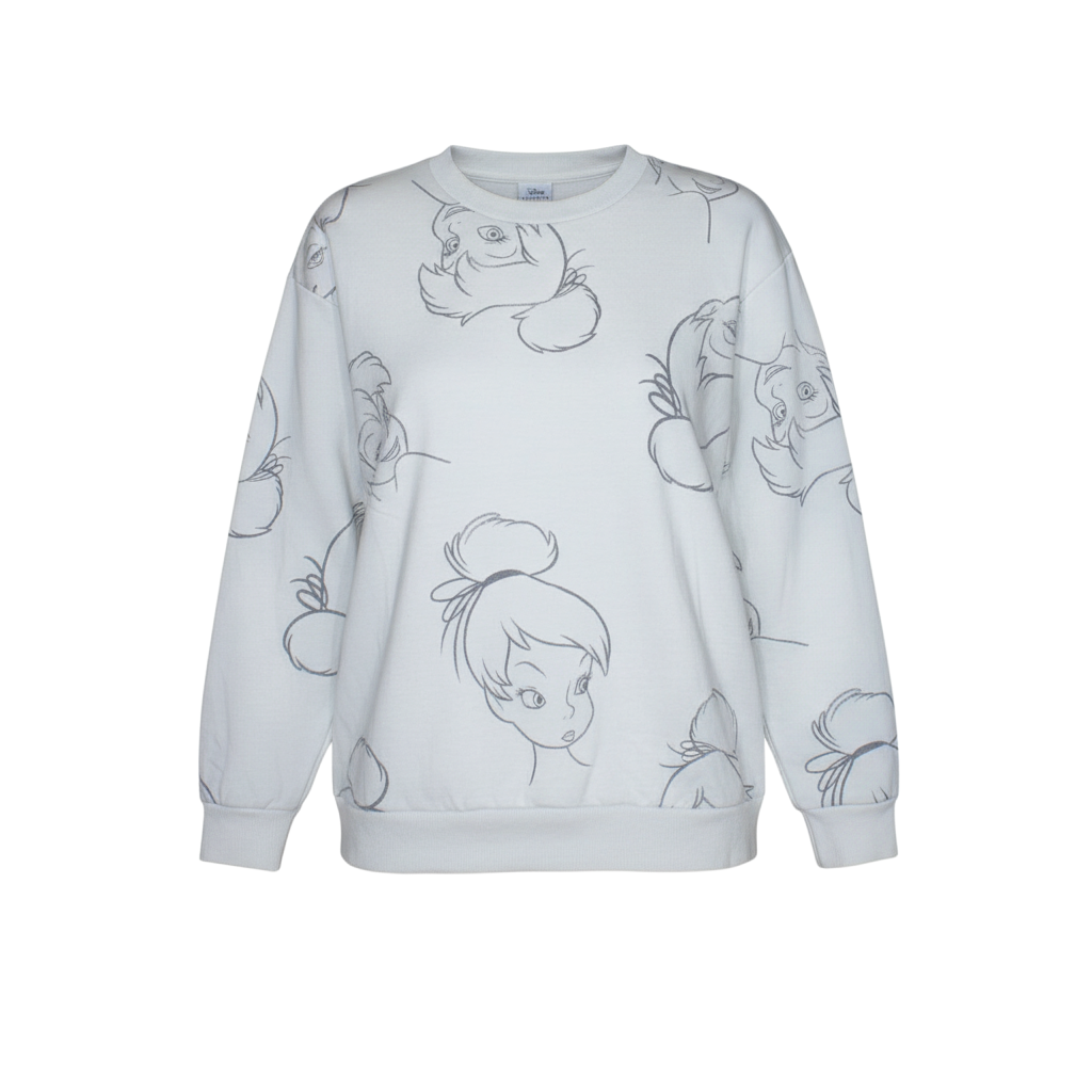 Disney Classics at George Women’s White Tinker Bell Sweatshirt Size M 12-14