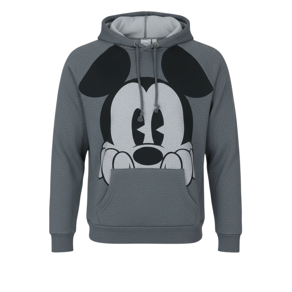Disney Women's Grey Pullover Hoodie Small Mickey Mouse Graphic