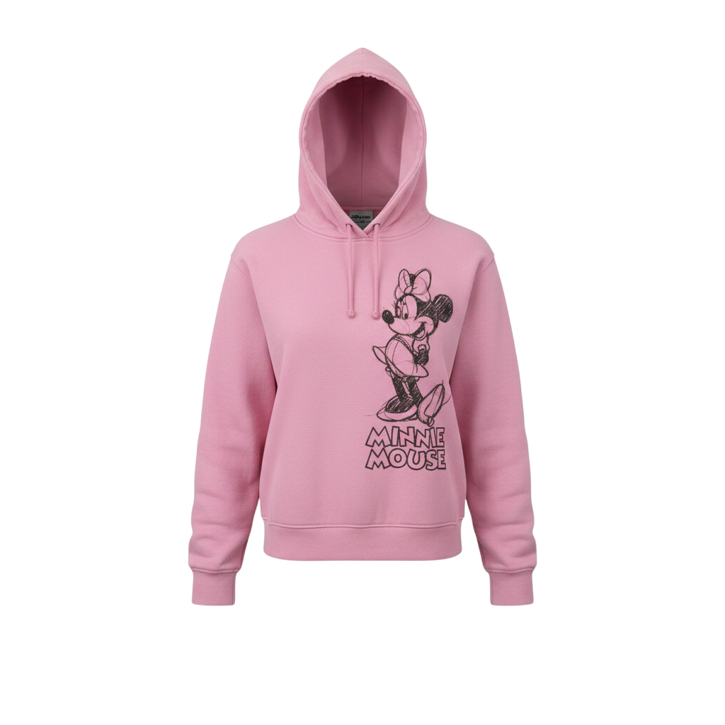 Disney Primark Women Pink Minnie Mouse Pullover Hoodie Size S