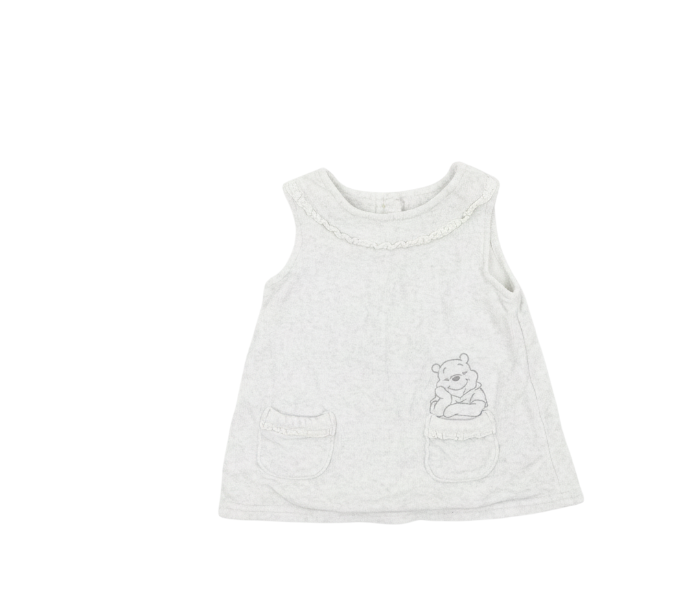 George Girls White   Pinafore/Dungaree Dress  Size 0-3 Months  - Disney Baby Winnie the Pooh