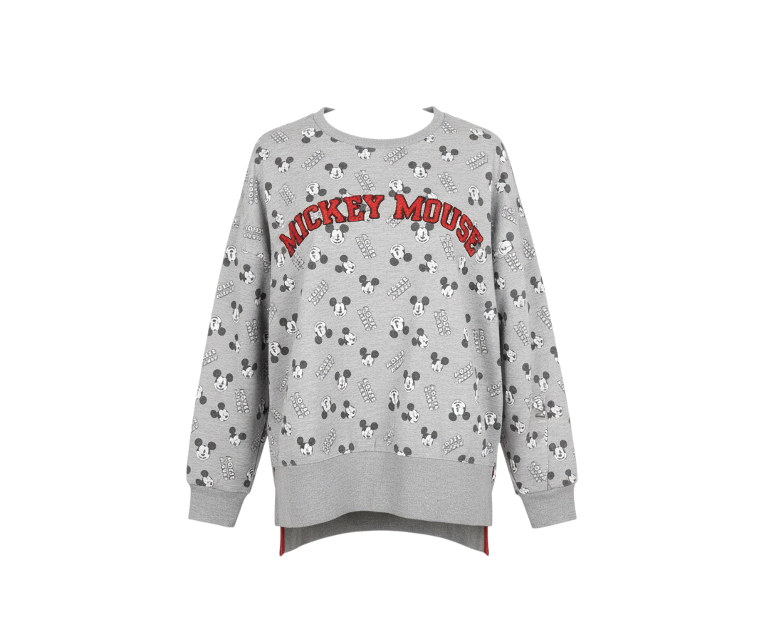Disney Women Grey Mickey Mouse Pullover Sweatshirt Size S