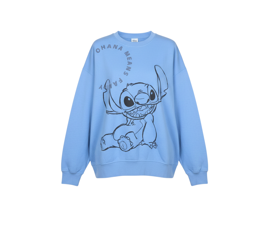 Disney Women Blue Stitch Pullover Sweatshirt Size S